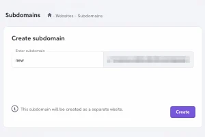 Enter your subdomain name
