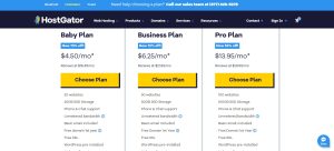 WordPress Hosting Plans hostgator