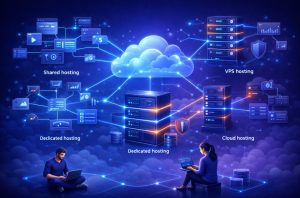 what are the 4 types of web hosting