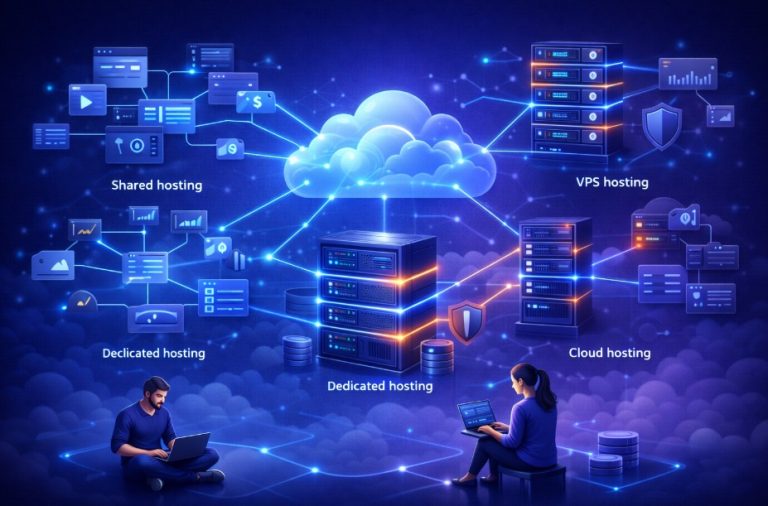 what are the 4 types of web hosting